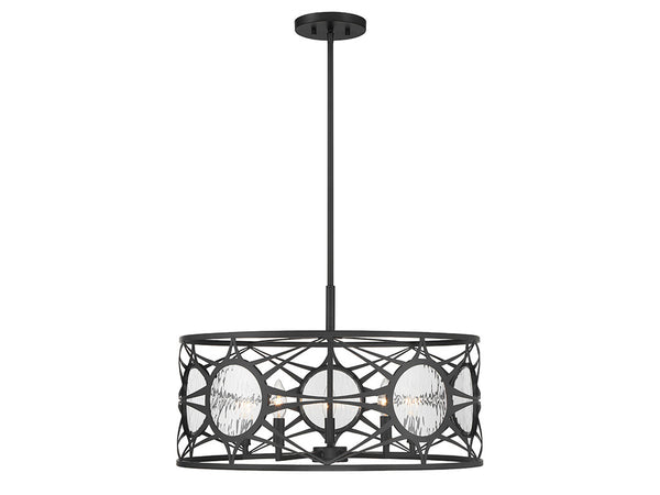 Balfour 5-Light Convertible Semi-Flush or Pendant in Matte Black