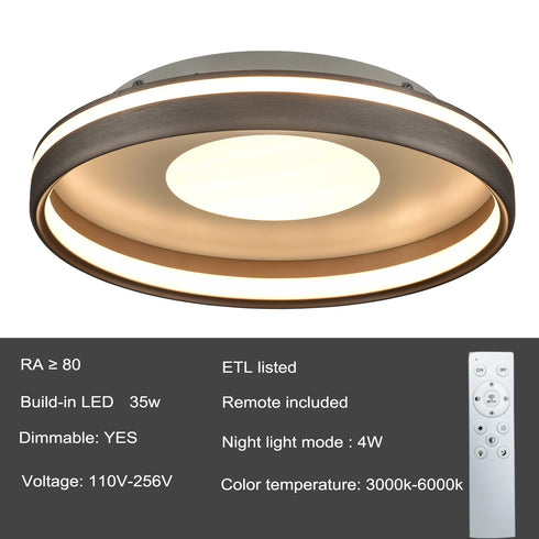 Ancona Modern LED Flush Mount Ceiling Light with Remote Control