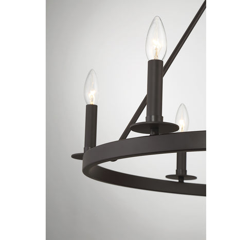 6-Light Chandelier in Matte Black
