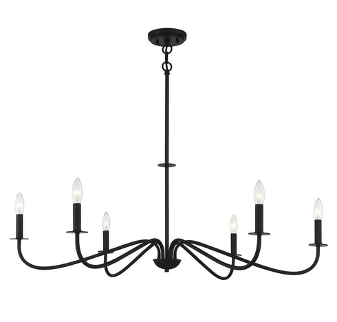 Jasmine 6-Light Chandelier in Matte Black