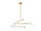 3-Light Chandelier in White and Natural Brass