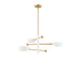 3-Light Chandelier in White and Natural Brass
