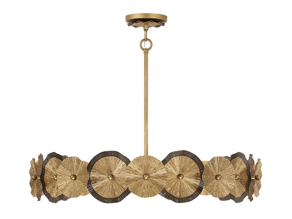 Lincoln 5-Light Pendant in Distressed Gold and Bronze by Breegan Jane