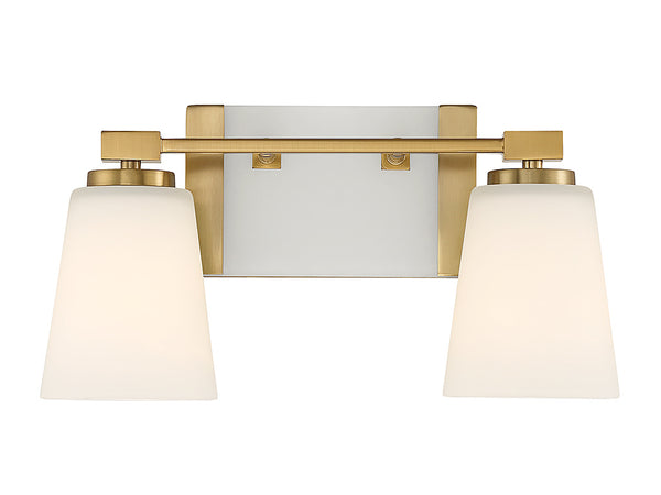 Darby 2-Light Bathroom Vanity Light in Warm Brass