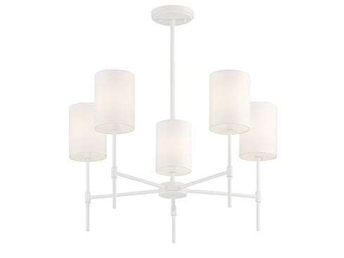 5-Light Chandelier in Bisque White