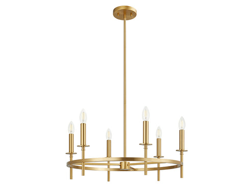 6-Light Chandelier in Brushed Nickel