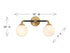 Dresden 2-Light Bathroom Vanity Light in Matte Black with Warm Brass Accents