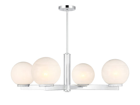4-Light Chandelier in Matte Black