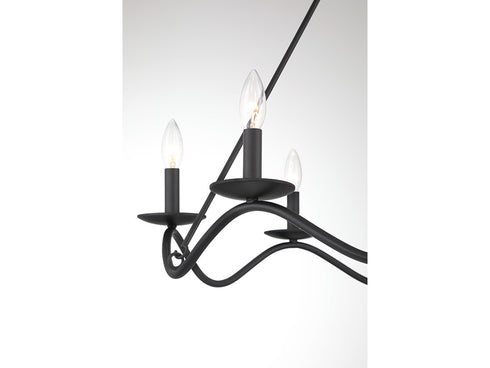 6-Light Chandelier in Matte Black