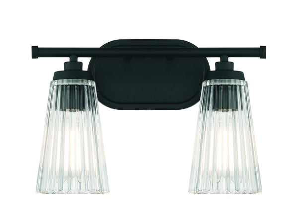Chantilly 2-Light Bathroom Vanity Light in Matte Black