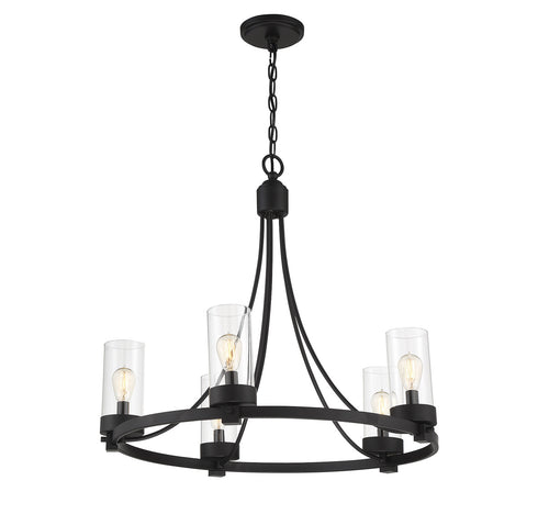 5-Light Chandelier in Matte Black