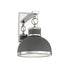 Corning 1-Light Wall Sconce in Gray with Polished Nickel Accents