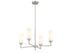 4-Light Chandelier in Natural Brass