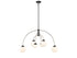 6-Light Chandelier in Matte Black with Polished Nickel