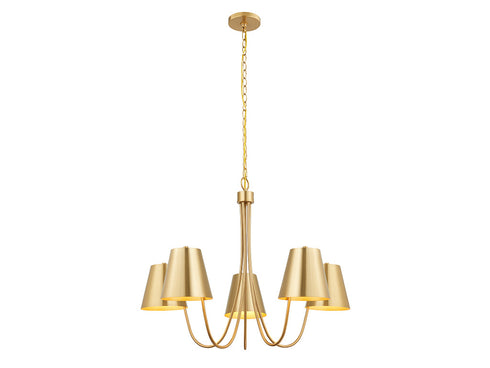 5-Light Chandelier in Matte Black