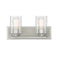 Sheppard 2-Light Bathroom Vanity Light in Satin Nickel with Greywood