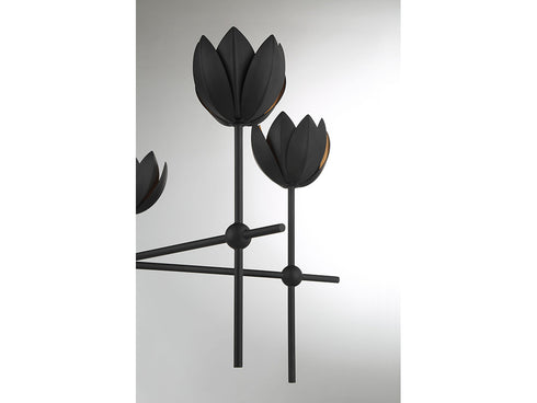 5-Light Chandelier in Matte Black