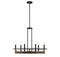 Icarus 6-Light Chandelier in Burnished Brass with Walnut