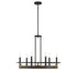 Icarus 6-Light Chandelier in Burnished Brass with Walnut