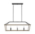 Oaklawn 6-Light Linear Chandelier in Whiskey Wood