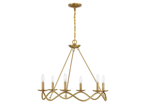 6-Light Chandelier in Matte Black