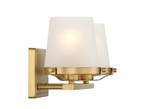 Klein 2-Light Bathroom Vanity Light in Warm Brass