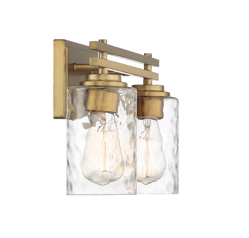Baxter 2-Light Bathroom Vanity Light in Warm Brass