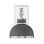 Corning 1-Light Wall Sconce in Gray with Polished Nickel Accents