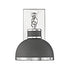 Corning 1-Light Wall Sconce in Gray with Polished Nickel Accents