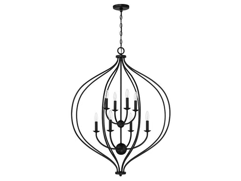 Orchid 8-Light Pendant in Matte Black