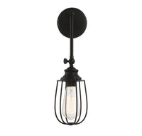 1-Light Adjustable Wall Sconce in Matte Black