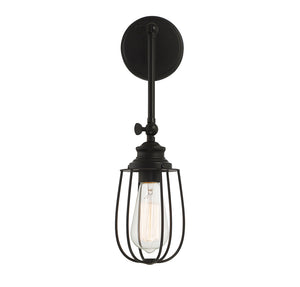 1-Light Adjustable Wall Sconce in Matte Black