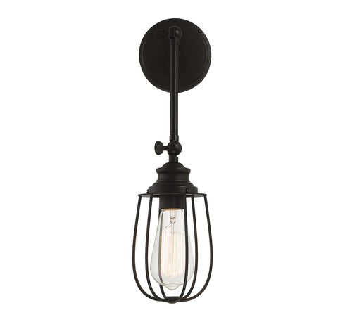 1-Light Adjustable Wall Sconce in Matte Black