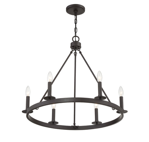 6-Light Chandelier in Matte Black