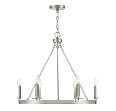 6-Light Chandelier in Matte Black