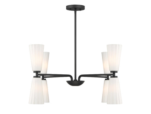 8-Light Chandelier in Natural Brass