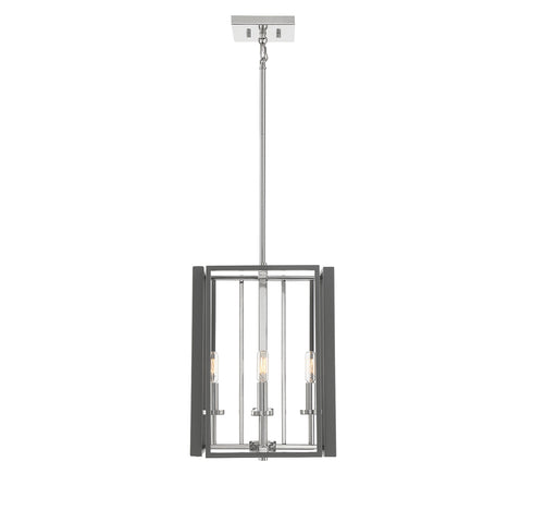 Champlin 4-Light Pendant in Navy with Polished Nickel Accents