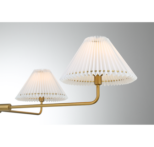 4-Light Chandelier in Natural Brass
