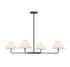 4-Light Chandelier in Natural Brass