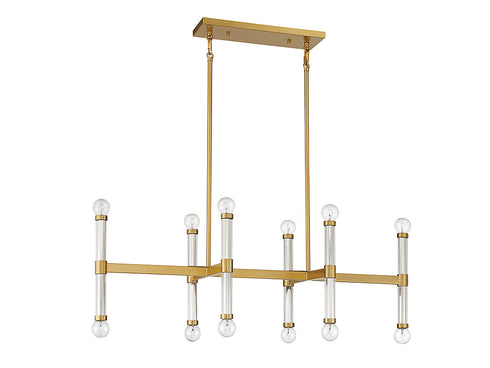 Kingsburg 12-Light Linear Chandelier in Matte Black