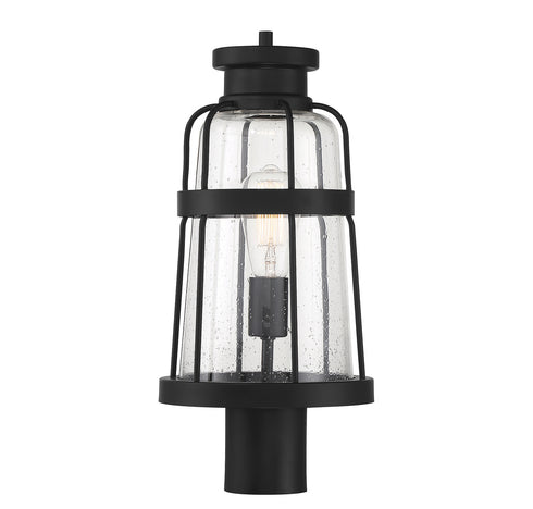 Quinton 1-Light Outdoor Post Lantern in Matte Black