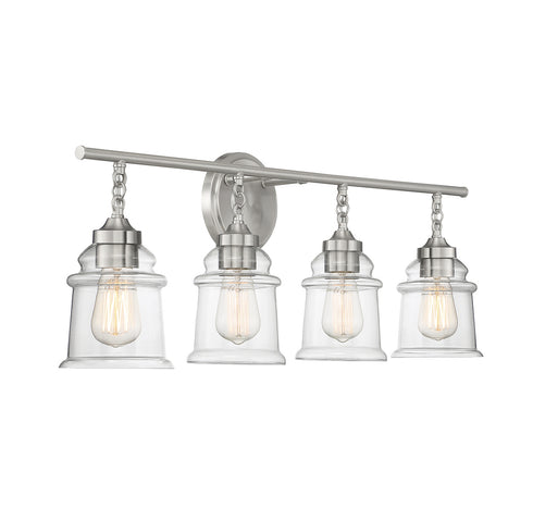 Fuller 4-Light Bathroom Vanity Light in Satin Nickel