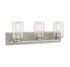 Sheppard 3-Light Bathroom Vanity Light in Satin Nickel with Greywood