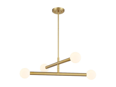 4-Light Chandelier in Matte Black
