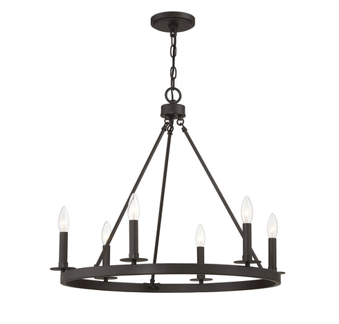6-Light Chandelier in Matte Black