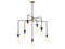 Godfrey 7-Light Chandelier in Matte Black with Warm Brass Accents