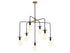 Godfrey 7-Light Chandelier in Matte Black with Warm Brass Accents