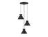3-Light Multi-Point Chandelier in Natural Brass