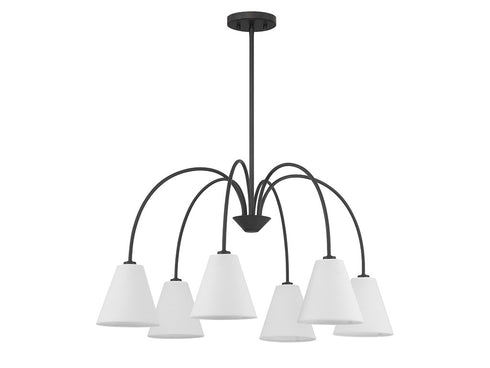 6-Light Chandelier in Matte Black