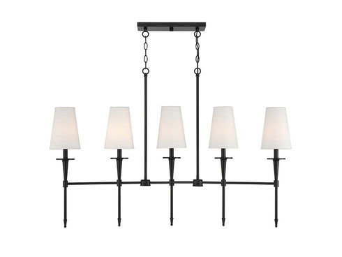 Trundle 5-Light Linear Chandelier in Matte Black